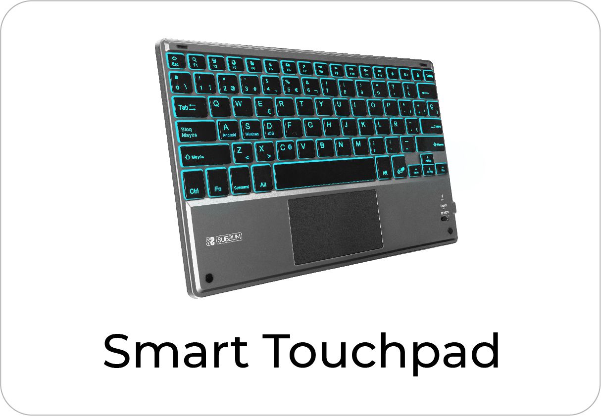 botón soporte teclado smart backlit touchpad