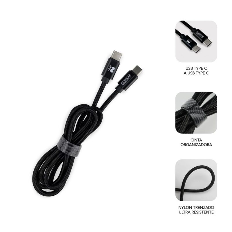 Smart charger PD18W+2.4A + C to C cable Negro