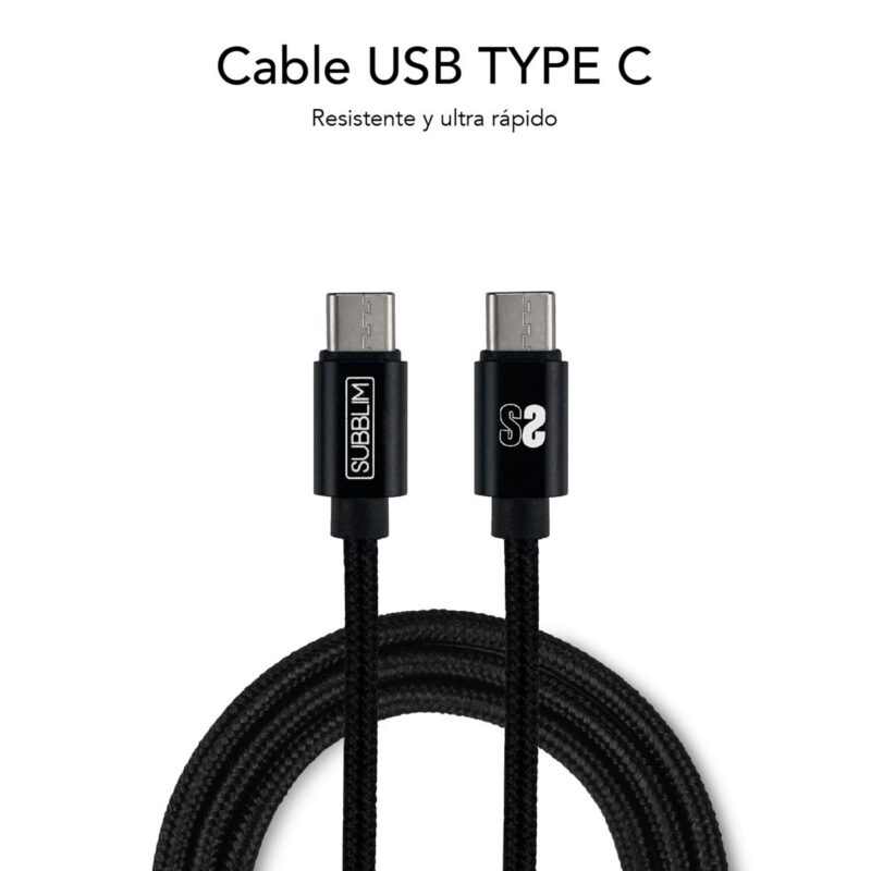Smart charger PD18W+2.4A + C to C cable Negro