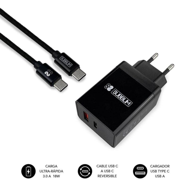 ✅ Cargador Smart Charger PD18W+ 2.4A + C to C