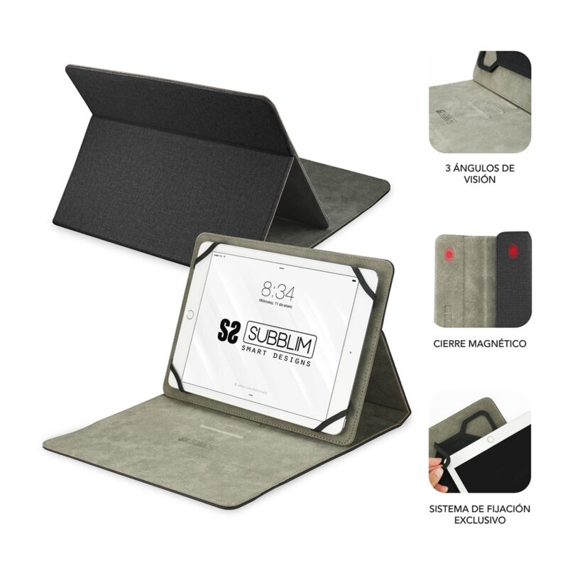 ✅ Funda Tablet Clever Stand Tablet Case 9.6″-11″ Black