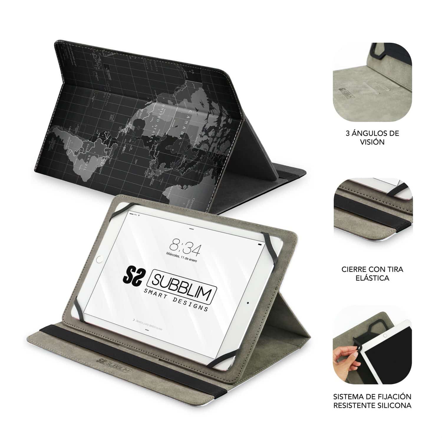 SUB-CUT-4TC009 trendy tablet case world map-3