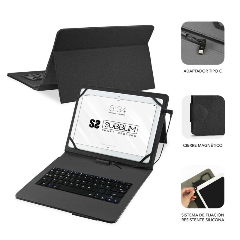 funda tablet teclado usb keytab usb black-2
