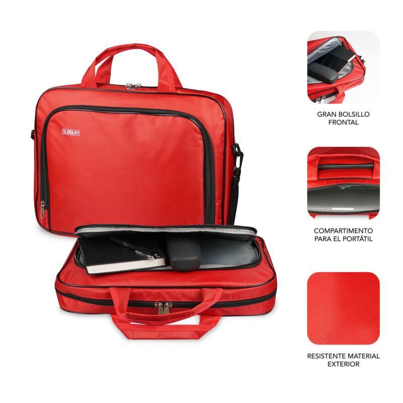 maletin rojo oxford portatil 16 pulgadas-2