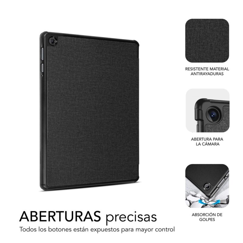 Funda exclusiva para tablet Lenovo M10 Plus con apertura de cámara y puertos y protección ante golpes y caídas fortuitas