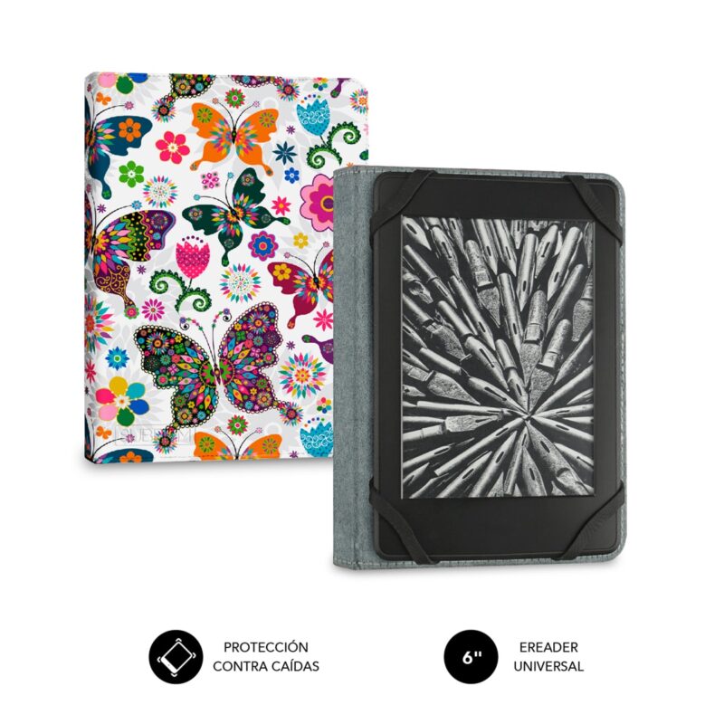 ✅ Funda Libro Electrónico Clever Ebook Case 6″ Mariposas
