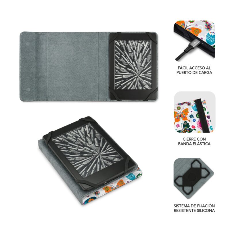 ✅ Funda Libro Electrónico Clever Ebook Case 6″ Mariposas