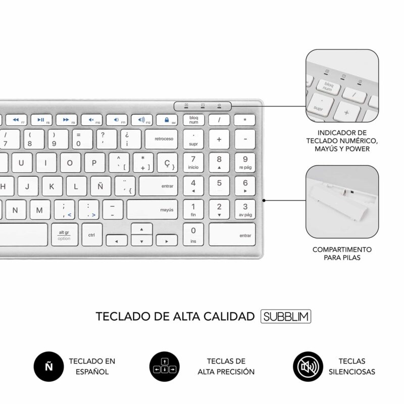 ✅ Teclado con Ratón Bluetooth Combo Pure Extended