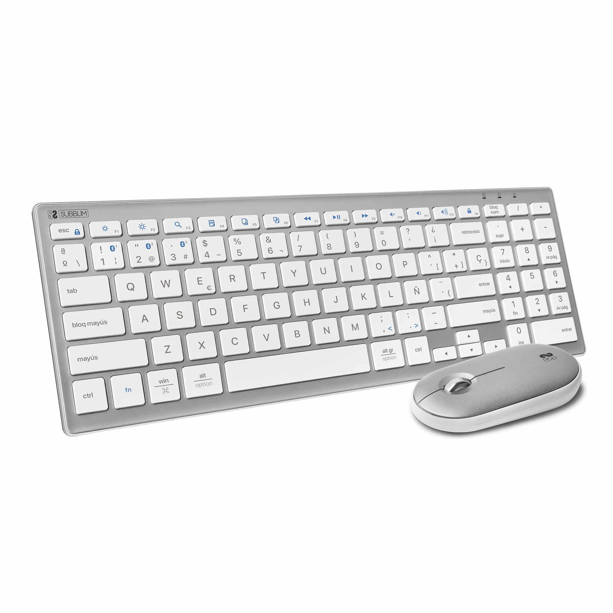 Combo teclado y ratón bluetooth Pure Extended Silver