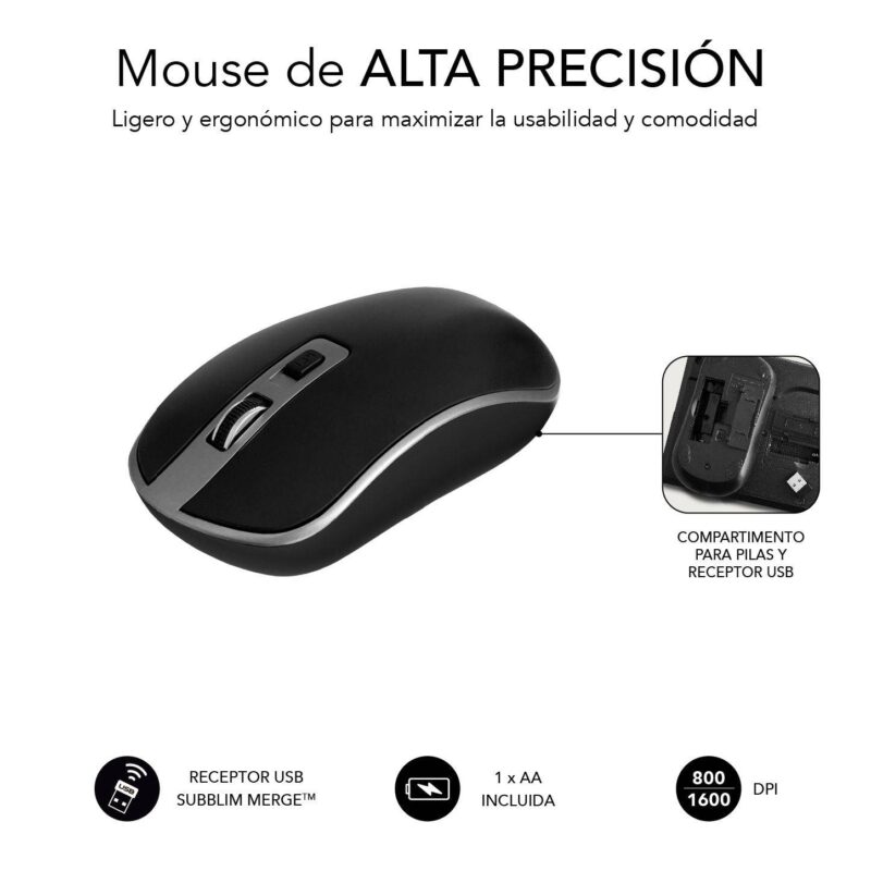 ✅ Teclado Ergonómico y Ratón Inalámbricos Plano Silencioso Ergo