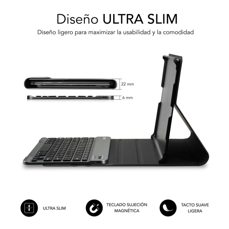 Funda con teclado negra para tablet Lenovo M10 Plus