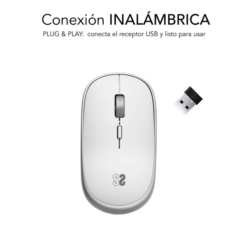 ✅ Ratón Óptico Inalámbrico Wireless Mini Mouse Silver