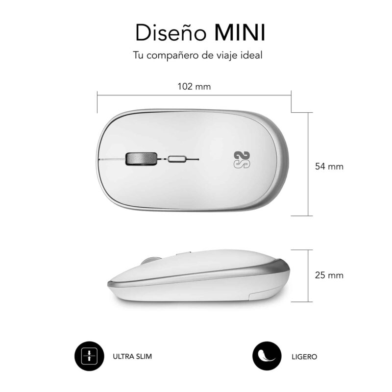 ✅ Ratón Óptico Inalámbrico Wireless Mini Mouse Silver