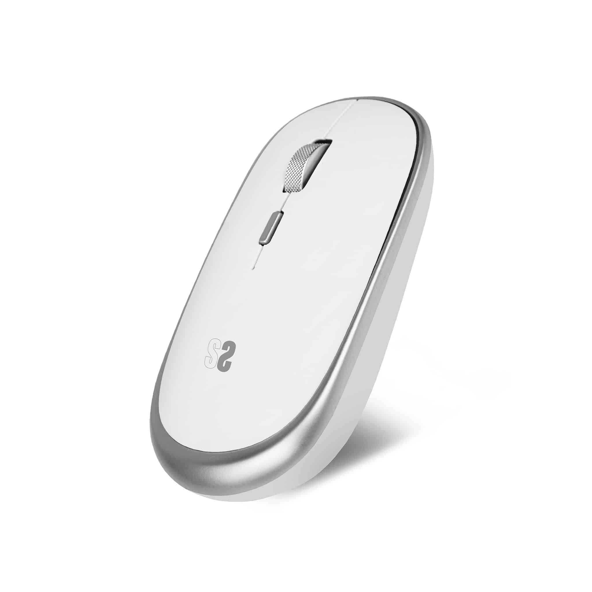 raton mini para pc wireless color blanco y plata
