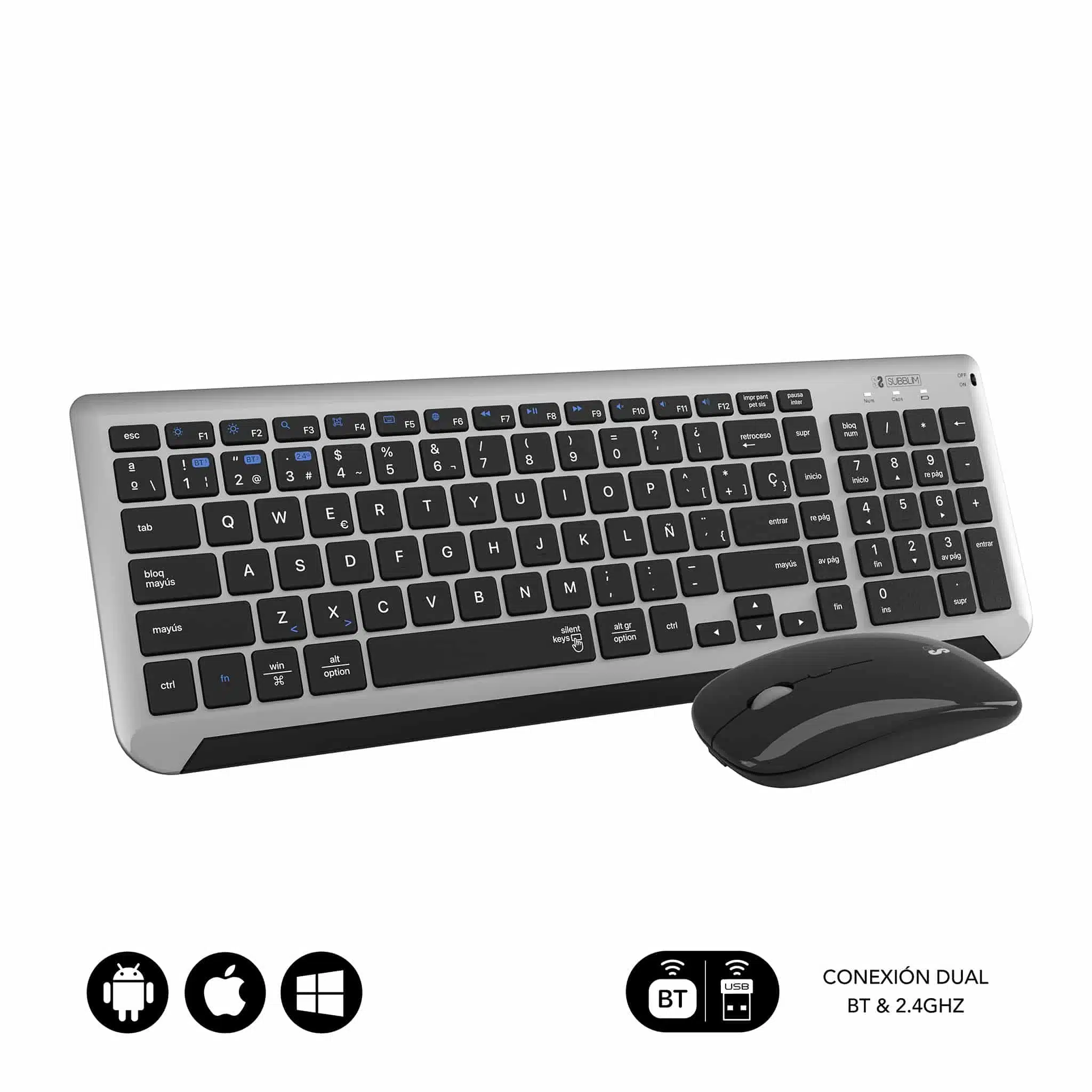 ✅ Conectividad dual Radiofrecuencia con receptor USB + Bluetooth ✅ Conectividad dual Radiofrecuencia con receptor USB + Bluetooth