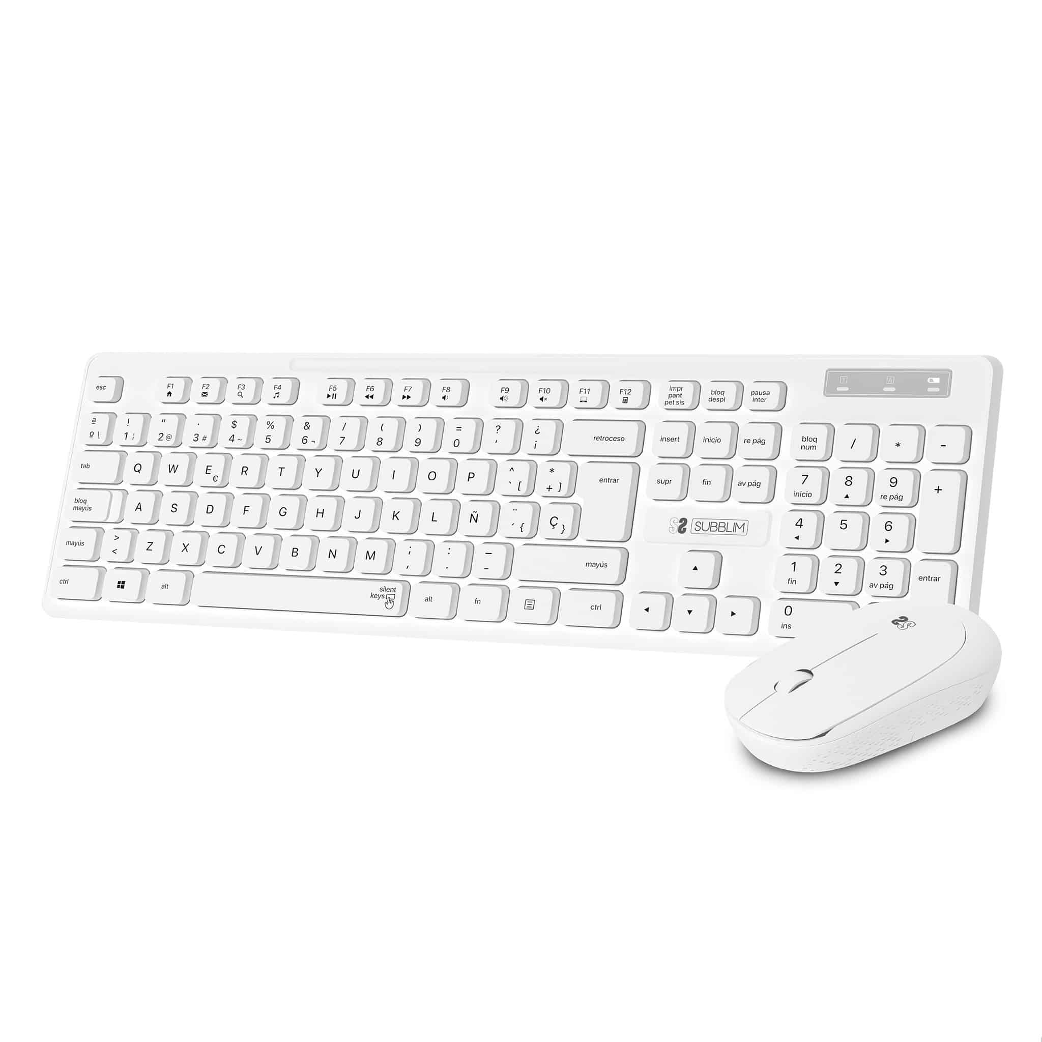 combinación de ratón y teclado inalámbricos en color blanco para oficina y empresas