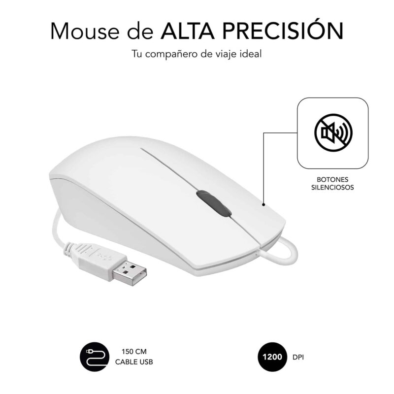 ✅ Ratón Business Silencioso con cable USB 1200 DPI