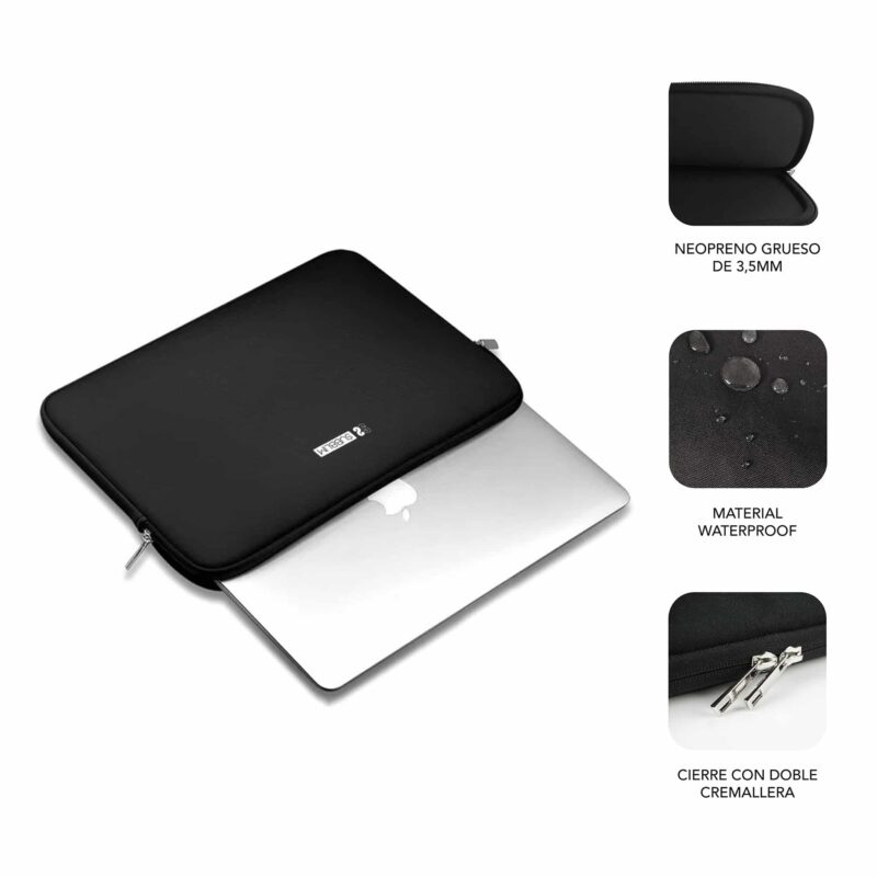✅ Funda Ordenador Business Laptop Sleeve Neoprene 14"-15.6" Black