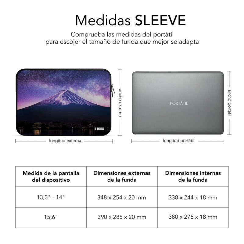 ✅ Funda Ordenador Neopreno Trendy Sleeve Neo Mountain 13,3-14"