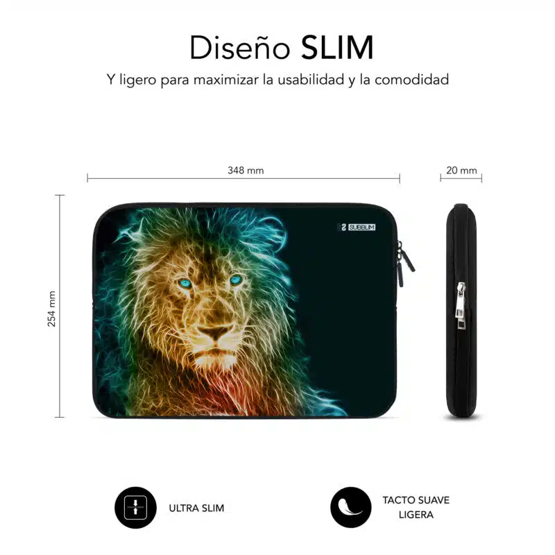 Trendy Sleeve Neo Lion 13.3 to 14" Neoprene Laptop Case - Image 3