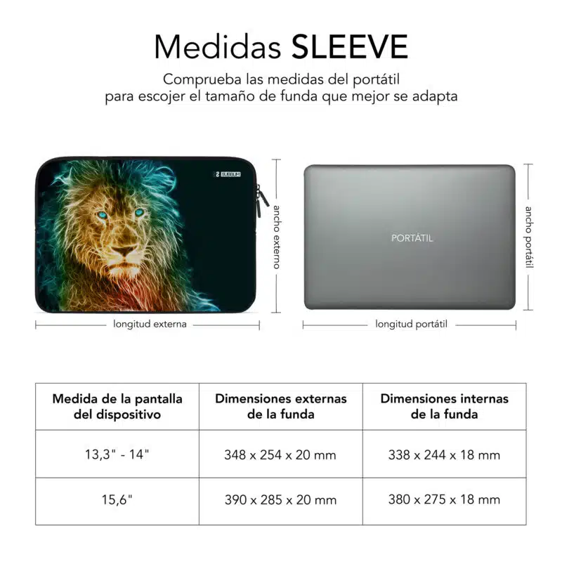 Trendy Sleeve Neo Lion 13.3 to 14" Neoprene Laptop Case - Image 4
