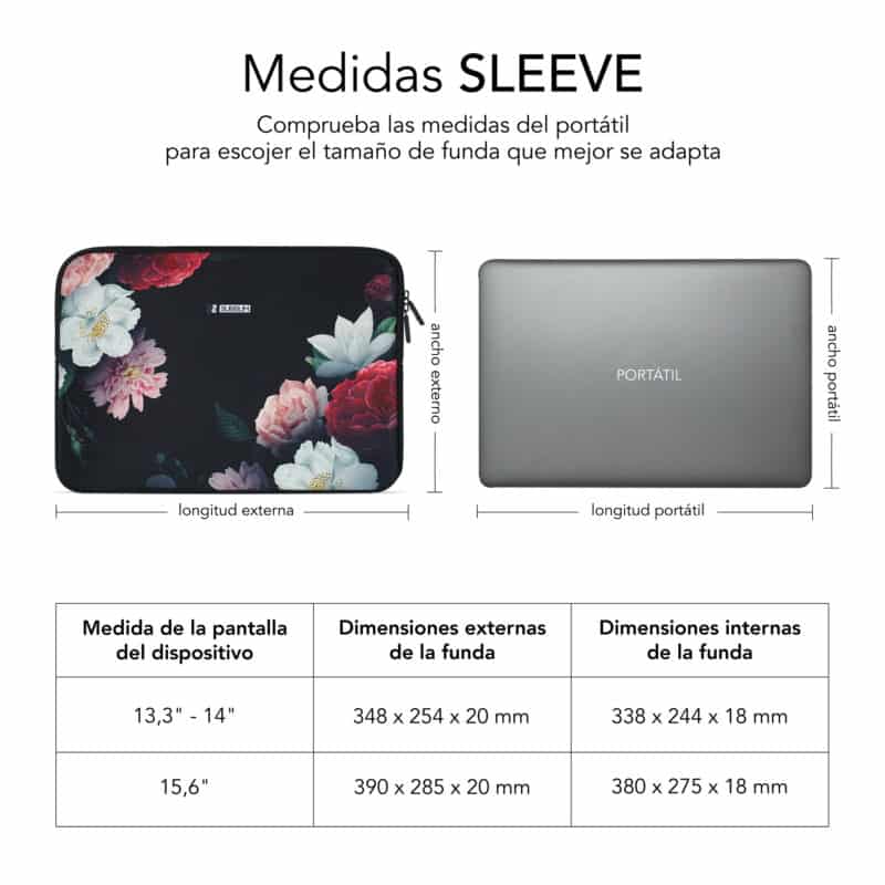 ✅ Funda Ordenador Neopreno Trendy Sleeve Neo Flowers 15.6"