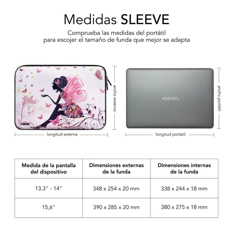 Funda Ordenador Neopreno Trendy Sleeve Neo Hada 15.6" - Imagen 4