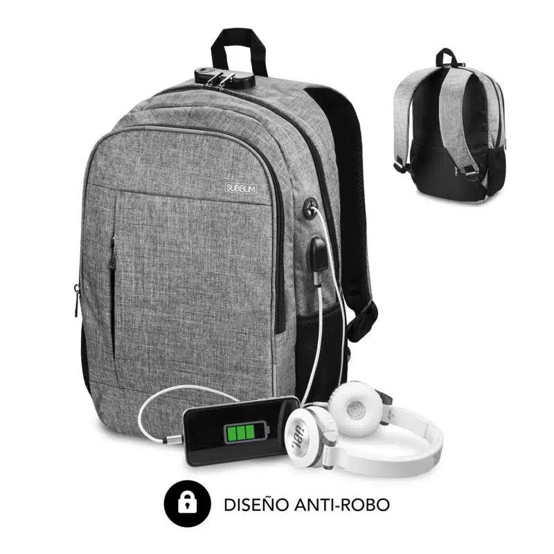 Mochila Para Portátil Urban Lock 16"  Gris