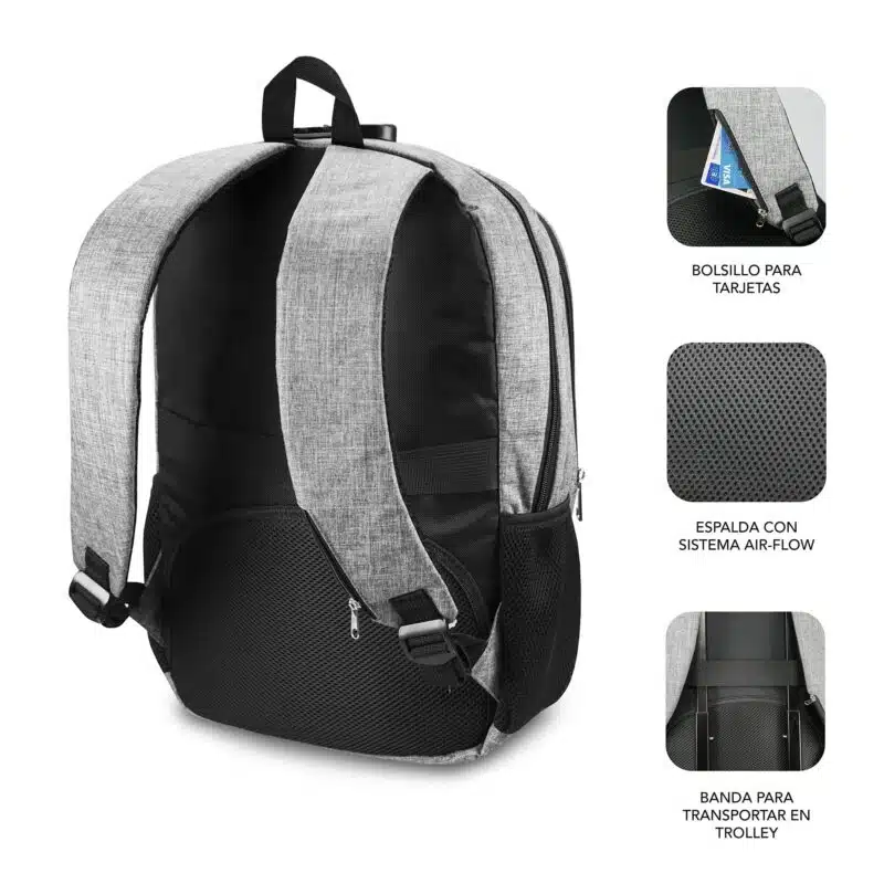 Mochila Para Portátil Urban Lock 16"  Gris - Imagen 3