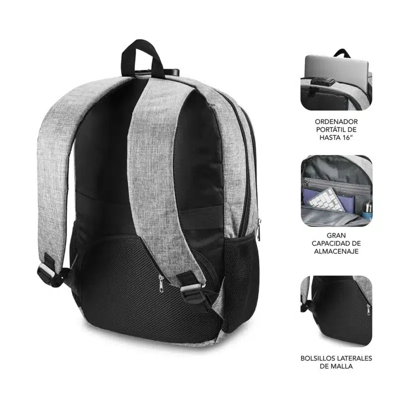 Mochila Para Portátil Urban Lock 16"  Gris - Imagen 4