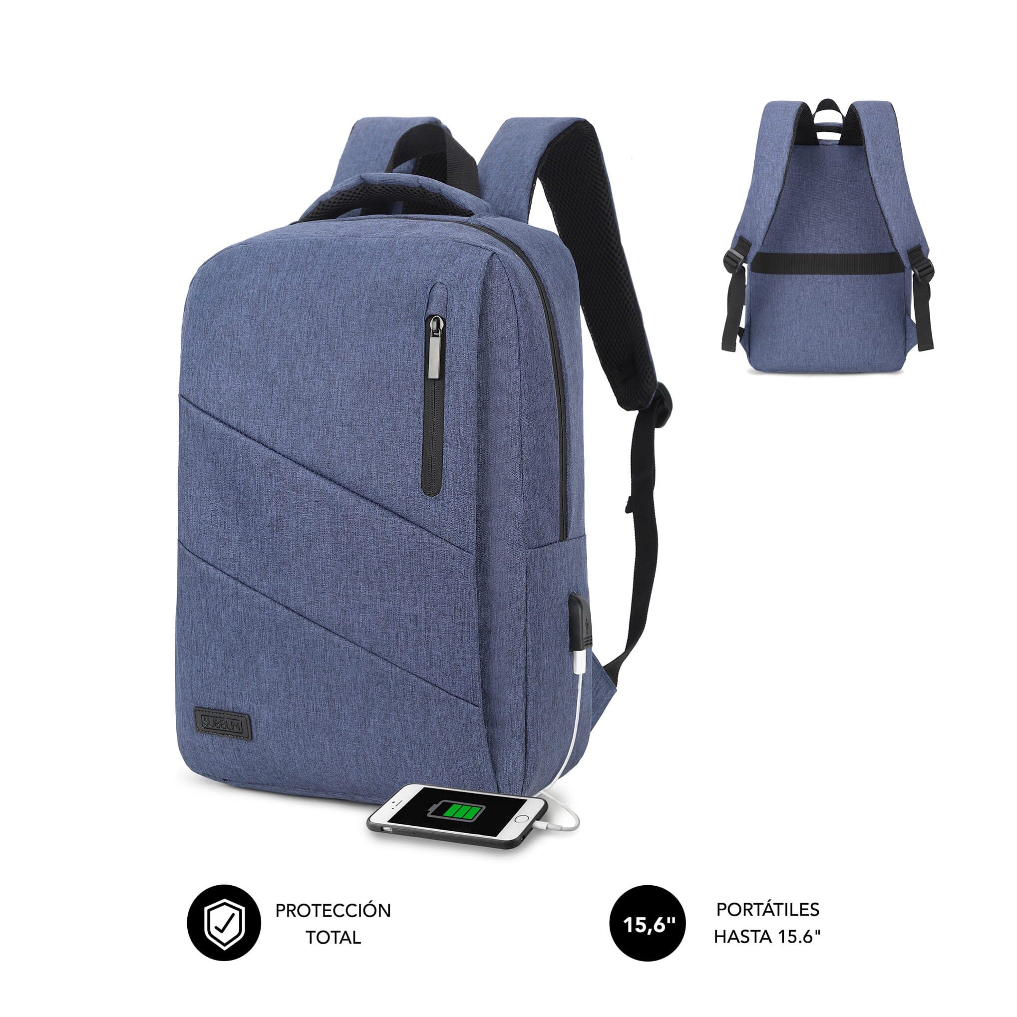 Mochila Portatil Celly 15.6 Backpack Travel Blue - DAYPACKBL
