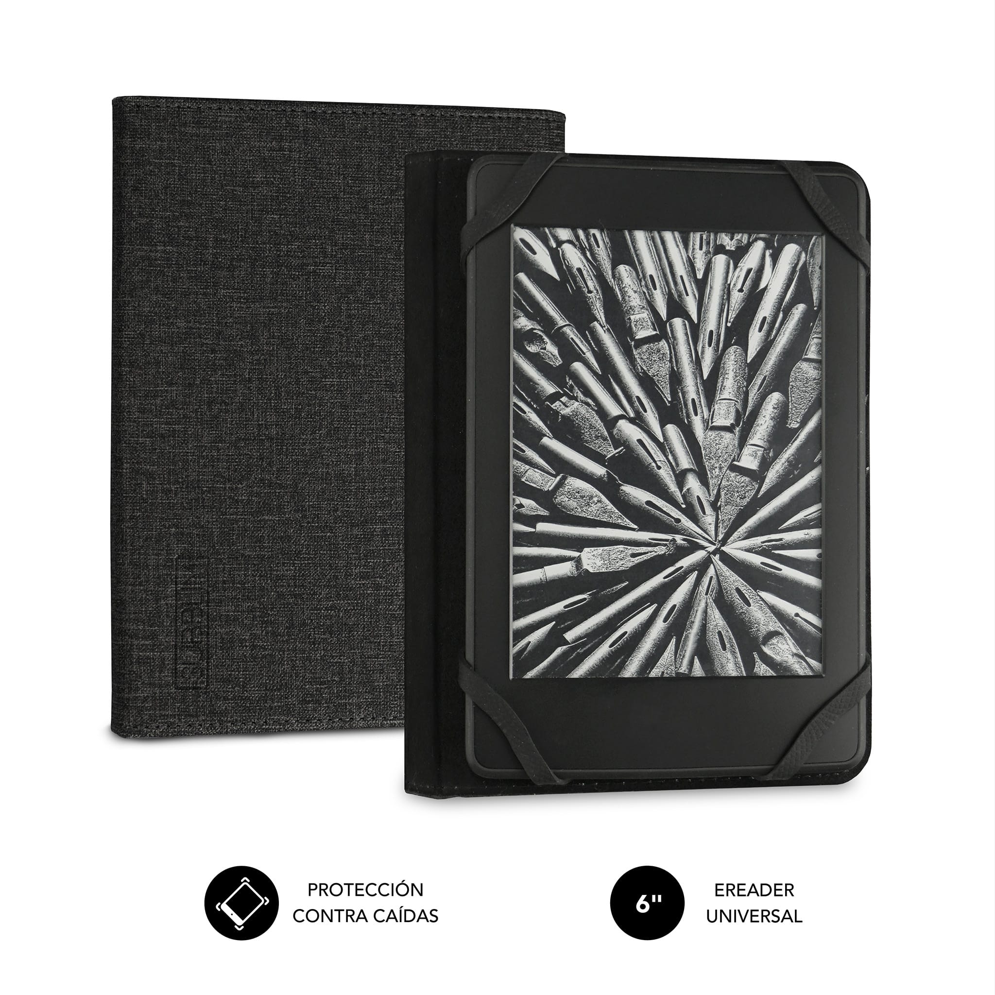  ENJOY-UNIQUE Funda universal de lino natural para lector de  libros electrónicos de 6 pulgadas, para Sony/kobo/tolino/Pocketbook 6  pulgadas (negro carbón) : Electrónica