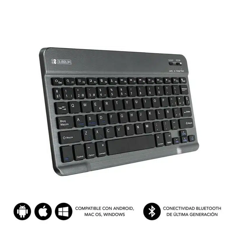Bluetooth Smart Keyboard For Tablet Or iPad GreyBlack