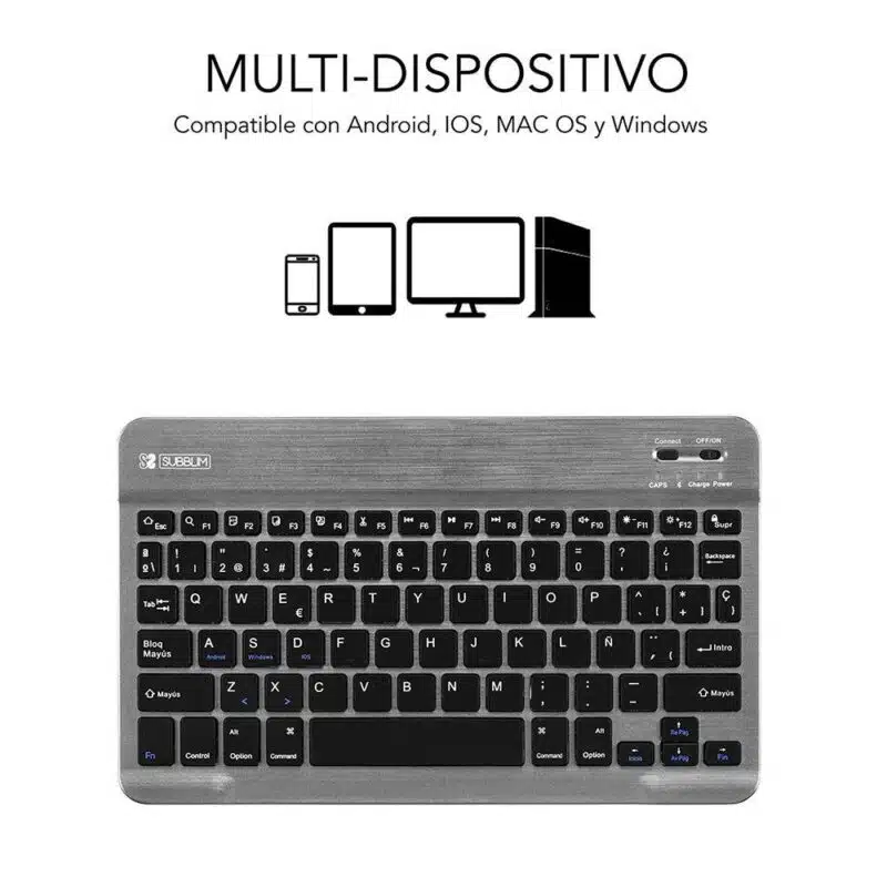 Teclado Bluetooth Smart Para Tablet O Ipad  GrisNegro - Imagen 2