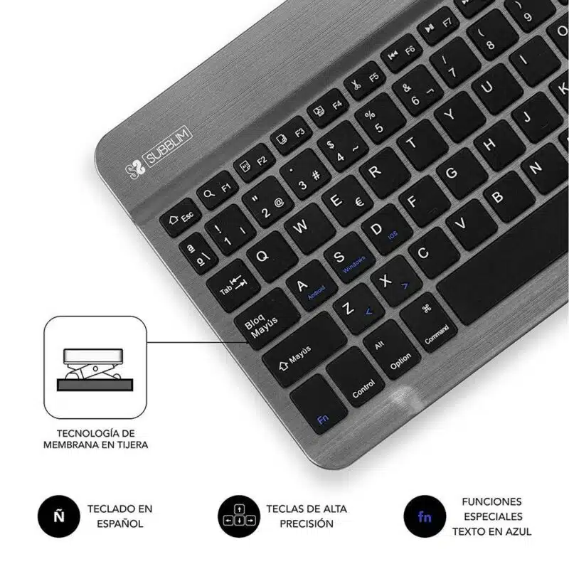 Teclado Bluetooth Smart Para Tablet O Ipad  GrisNegro - Imagen 5
