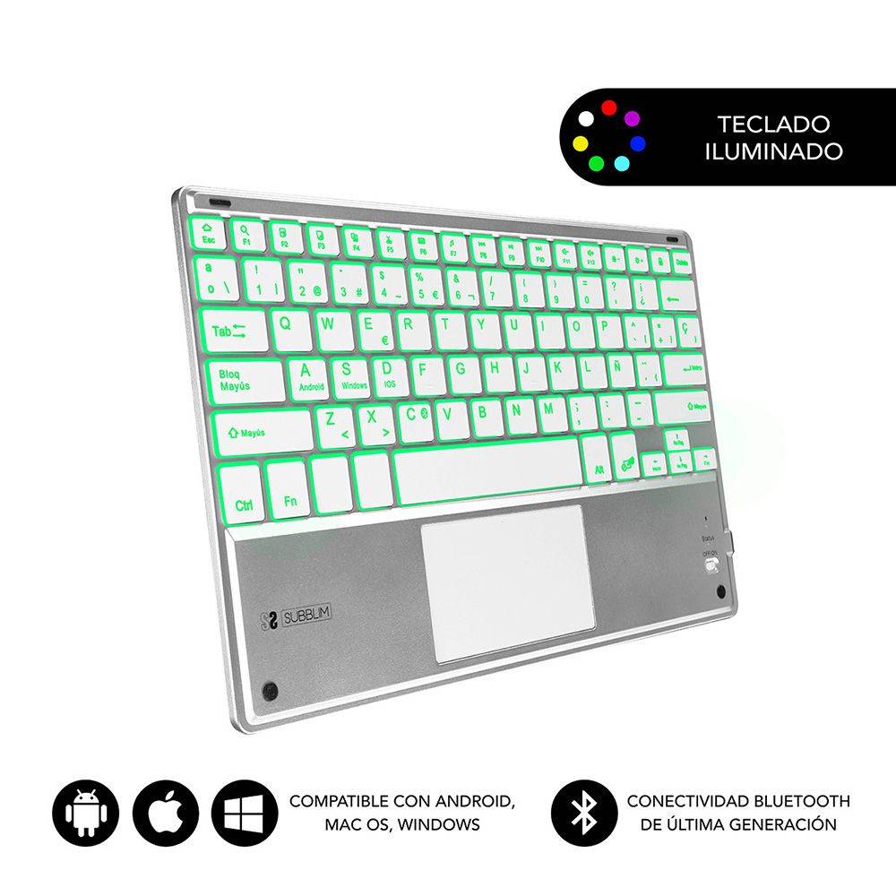 Teclado Inalambrico Para Tablet Con Touch Pad