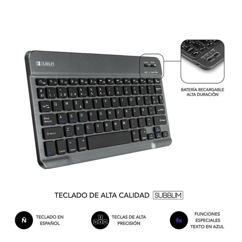 ✅ Funda con teclado Bluetooth KEYTAB PRO BLUETOOTH 9.6″ – 10.8″ - Negro