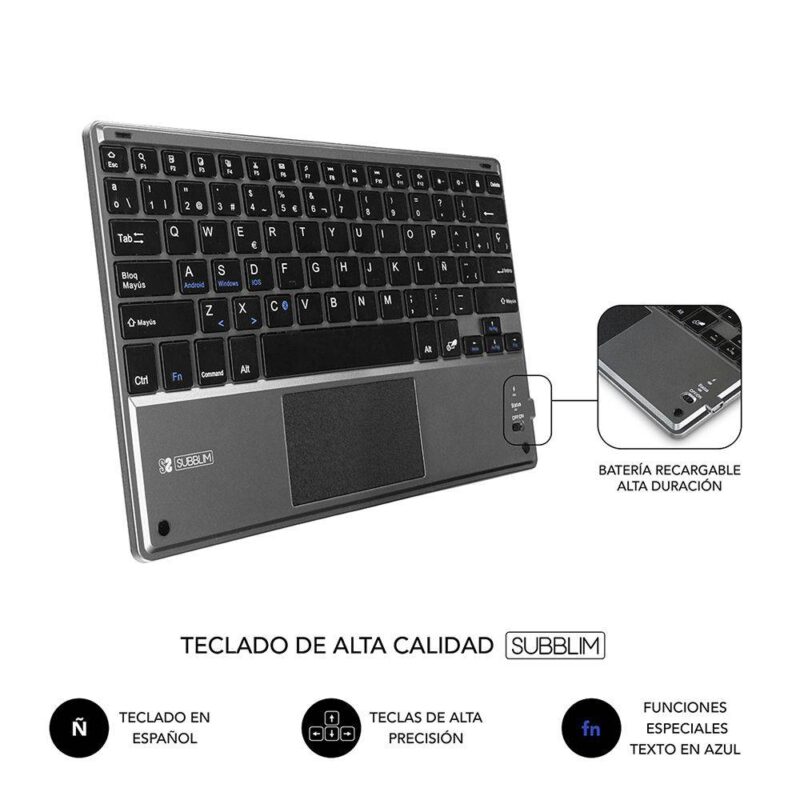 ✅ Funda con teclado Touchpad IPAD 10.2″ KEYTAB PRO BT TOUCHPAD