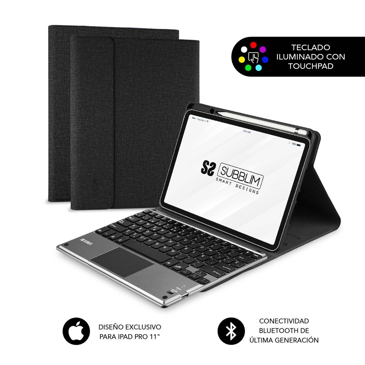 Funda Teclado iPad Pro 11 Procesador M1/M2 Ranura Lápiz