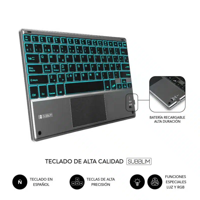 Funda Con Teclado Retroiluminado Touchpad Ipad Pro 11" 2021/2020 Negro Keytab Pro Bl Bt - Imagen 6