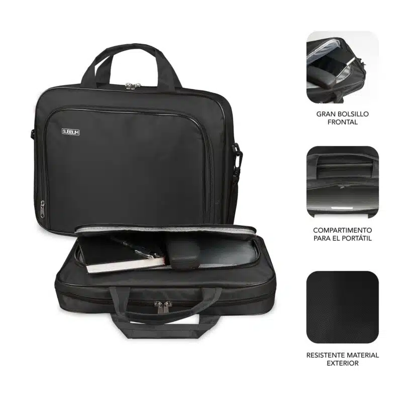 Sacoche Oxford pour ordinateur portable 13,3"-14" noire – Image 3