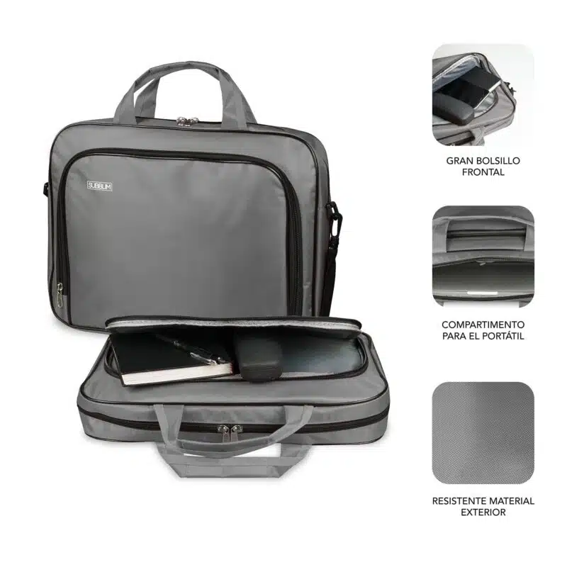 Maletín Para Portátil Oxford 13.3"14"  Gris - Imagen 2