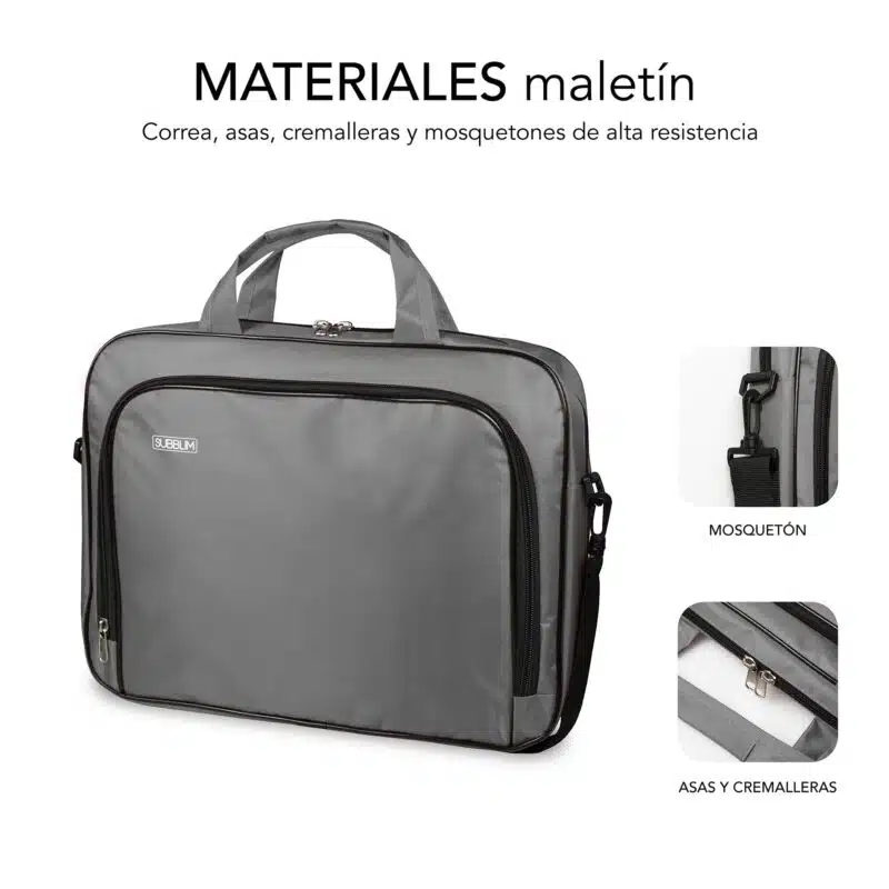 Maletín Para Portátil Oxford 13.3"14"  Gris - Imagen 3