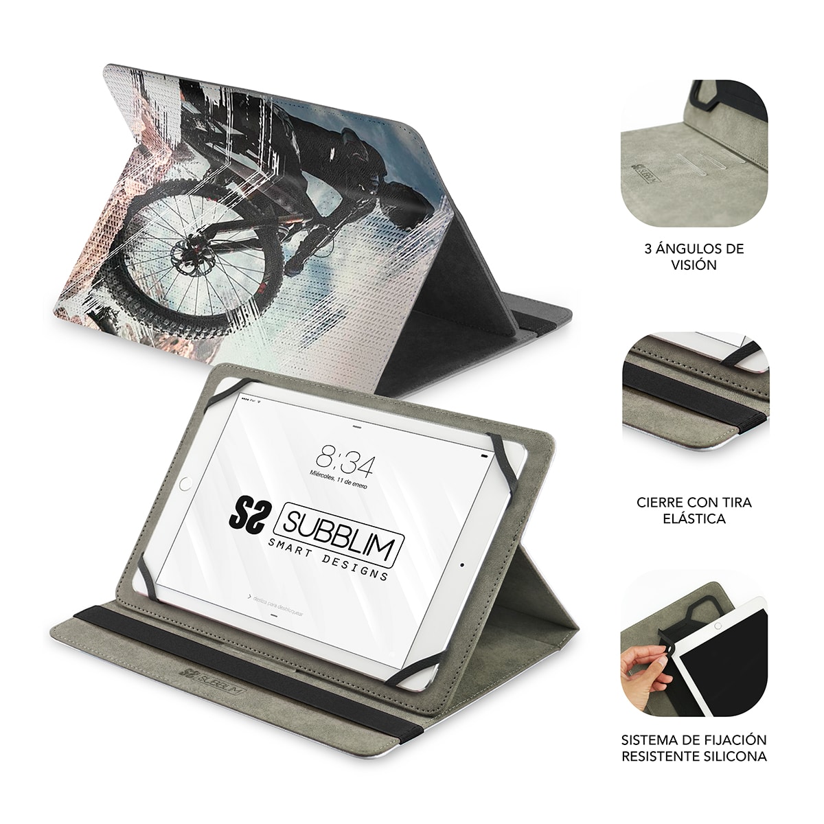 TFD Yosuda - Soporte para tablet compatible con bicicleta, transparente,  portátil, unisex