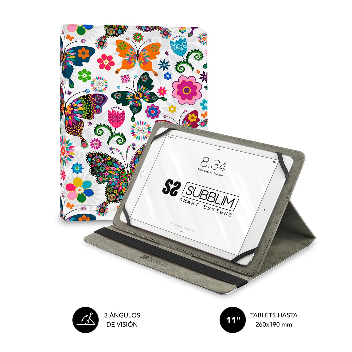 Funda COOL Ebook Tablet 10 pulgadas Universal Dibujos Flores