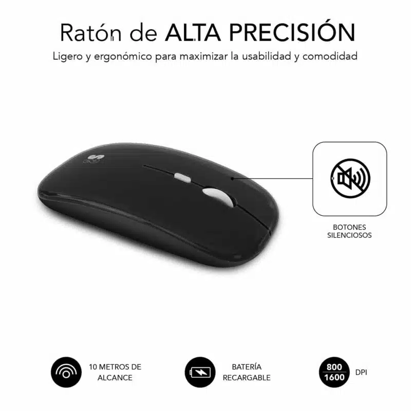 Teclado e mouse Bluetooth + combo multidispositivo compacto 2.4G cinza preto - Image 3