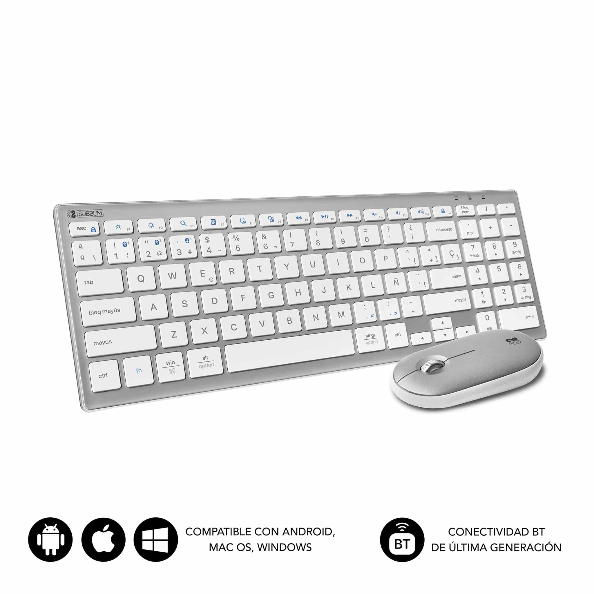 Subblim teclado Smart Bluetooth para tablet y smart TV gris