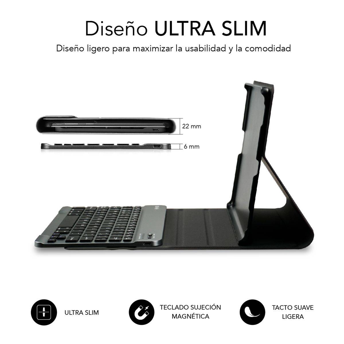 Subblim Keytab Pro Bluetooth funda tablet con teclado compatible con Lenovo  Tab M10 FHD Plus 10,3 TB-X606