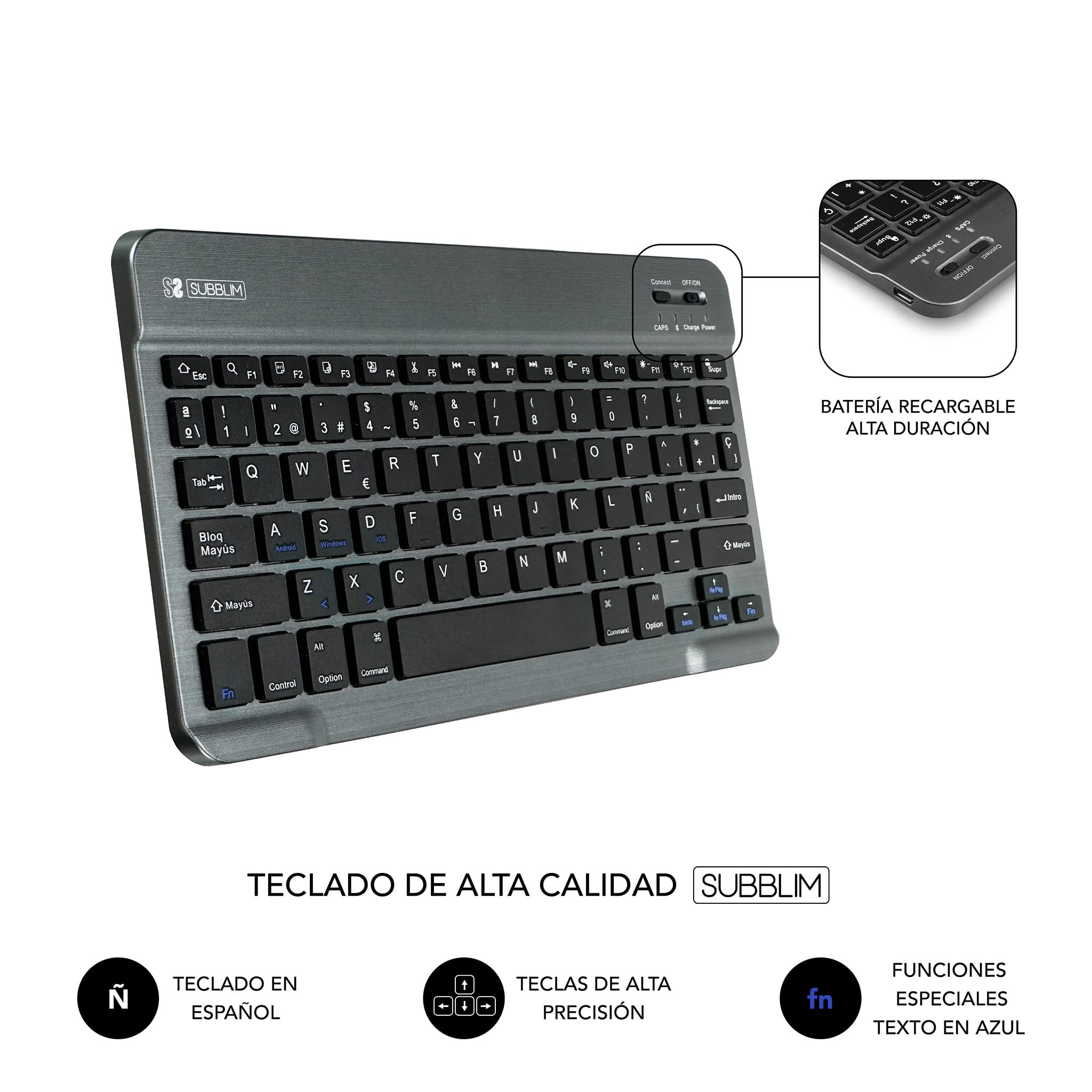 Funda de teclado Timoom para Lenovo Tab M10 Plus 2022 3rd Gen 10.6  pulgadas, cubierta magnética giratoria de 360 grados con teclado extraíble,  retrato ajustable / l