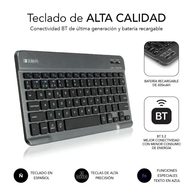 Funda Con Teclado Keytab Pro Bt Para Samsung Galaxy Tab A9 +11” - Imagen 6
